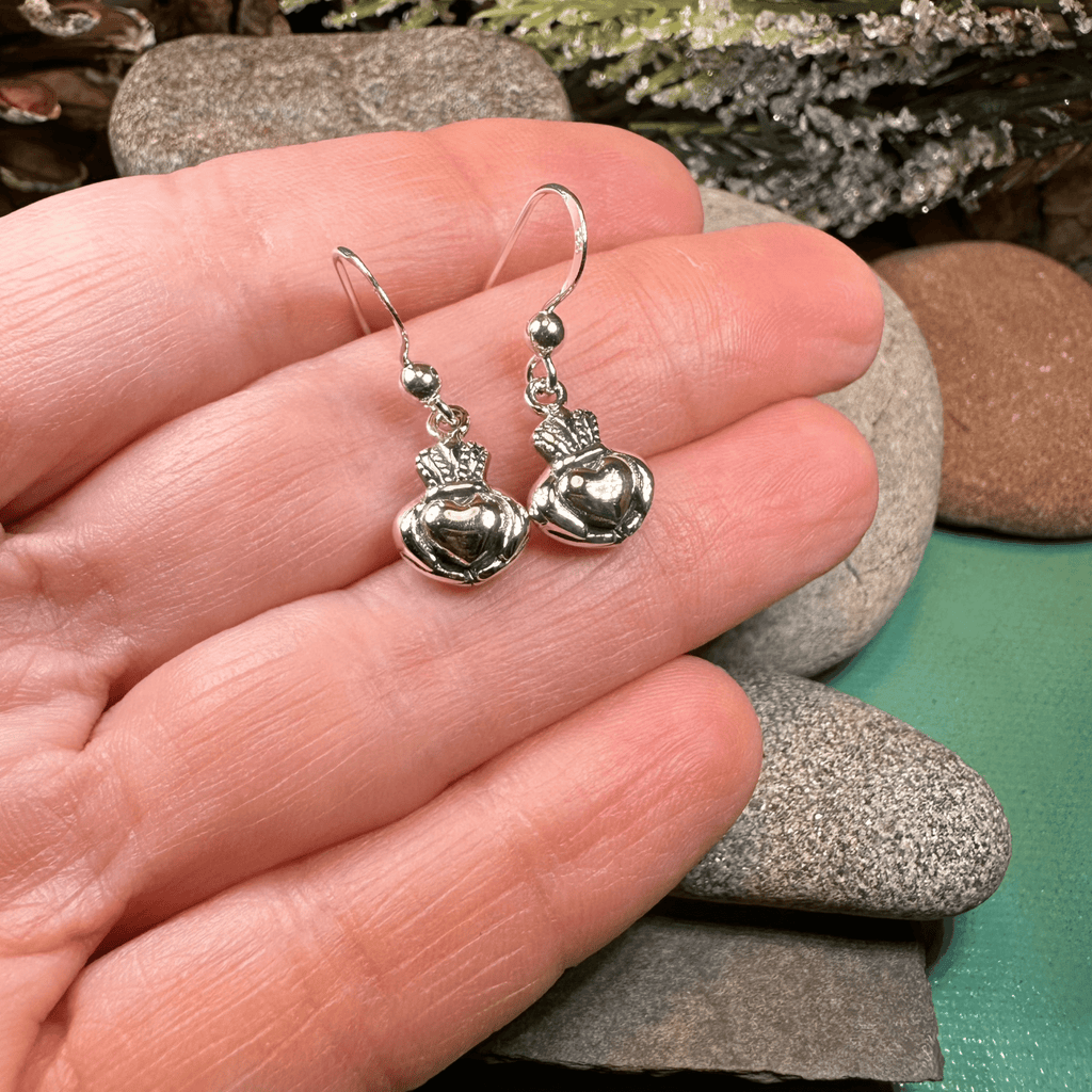 Idalia Irish Claddagh Earrings in Sterling Silver Dangle Earrings La Vie Bien Idalia Irish Claddagh Earrings in Sterling Silver