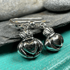 Idalia Irish Claddagh Earrings in Sterling Silver Dangle Earrings La Vie Bien Idalia Irish Claddagh Earrings in Sterling Silver