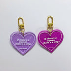 If There's A Woman There's A Way Heart Shaped Keychain by The Bullish Store