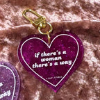 If There's A Woman There's A Way Heart Shaped Keychain by The Bullish Store