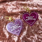 If There's A Woman There's A Way Heart Shaped Keychain by The Bullish Store