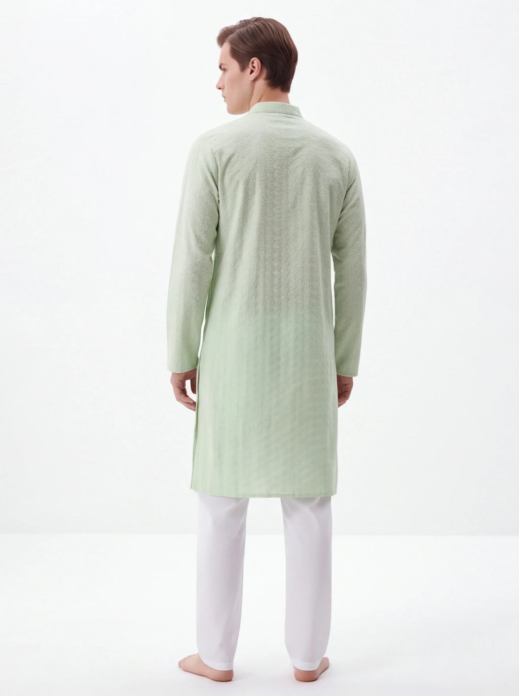 2072 - Light green Kurta with white pajama