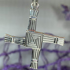 Large Irish Saint Brigid’s Cross Necklace in Sterling Silver