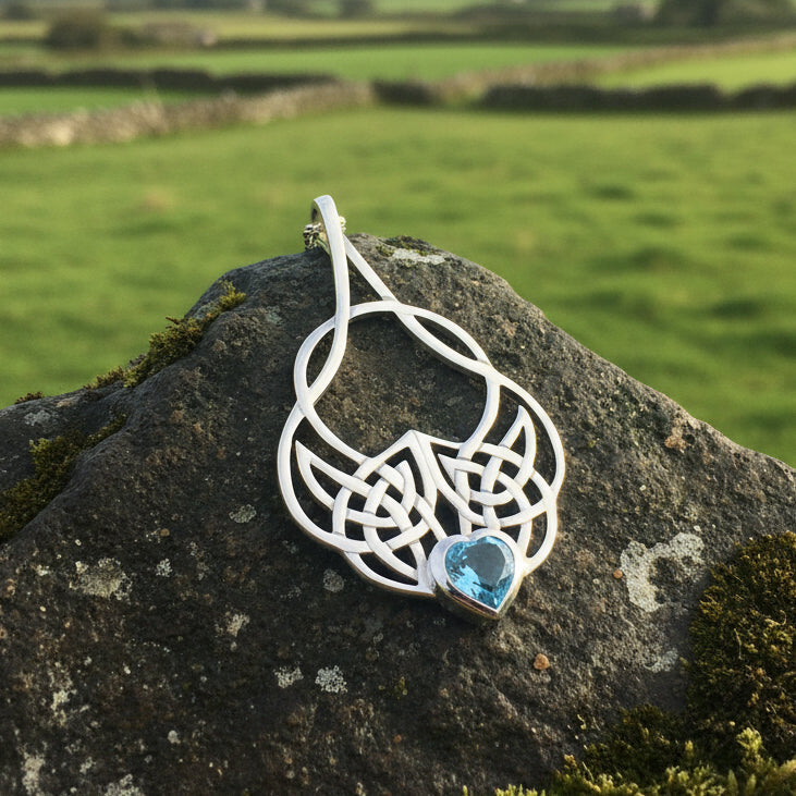 Endless Love Celtic Knot Necklace in Sterling Silver