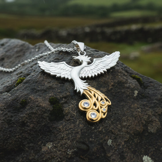 Phoenix Gemstone Necklace in Sterling Silver
