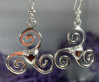 Triple Spiral Heart Earrings