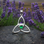 McKenna Celtic Trinity Knot Heart Necklace in Sterling Silver