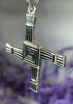 Large Irish Saint Brigid’s Cross Necklace in Sterling Silver