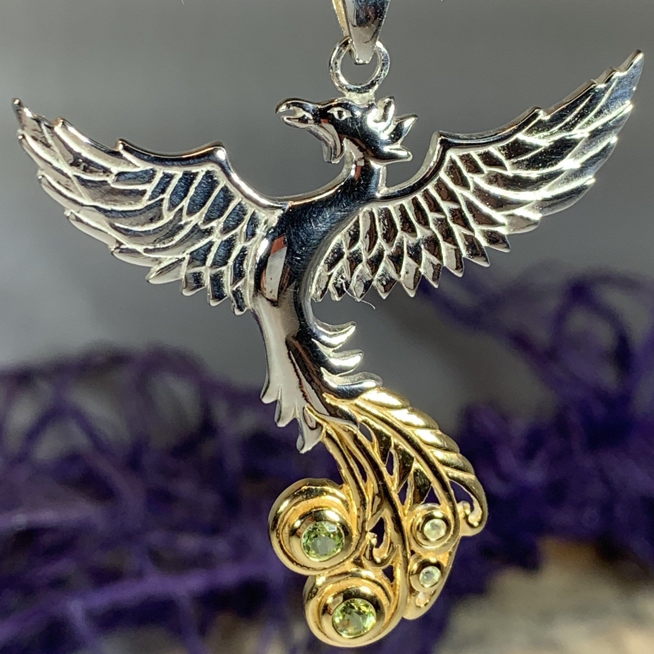 Phoenix Gemstone Necklace in Sterling Silver