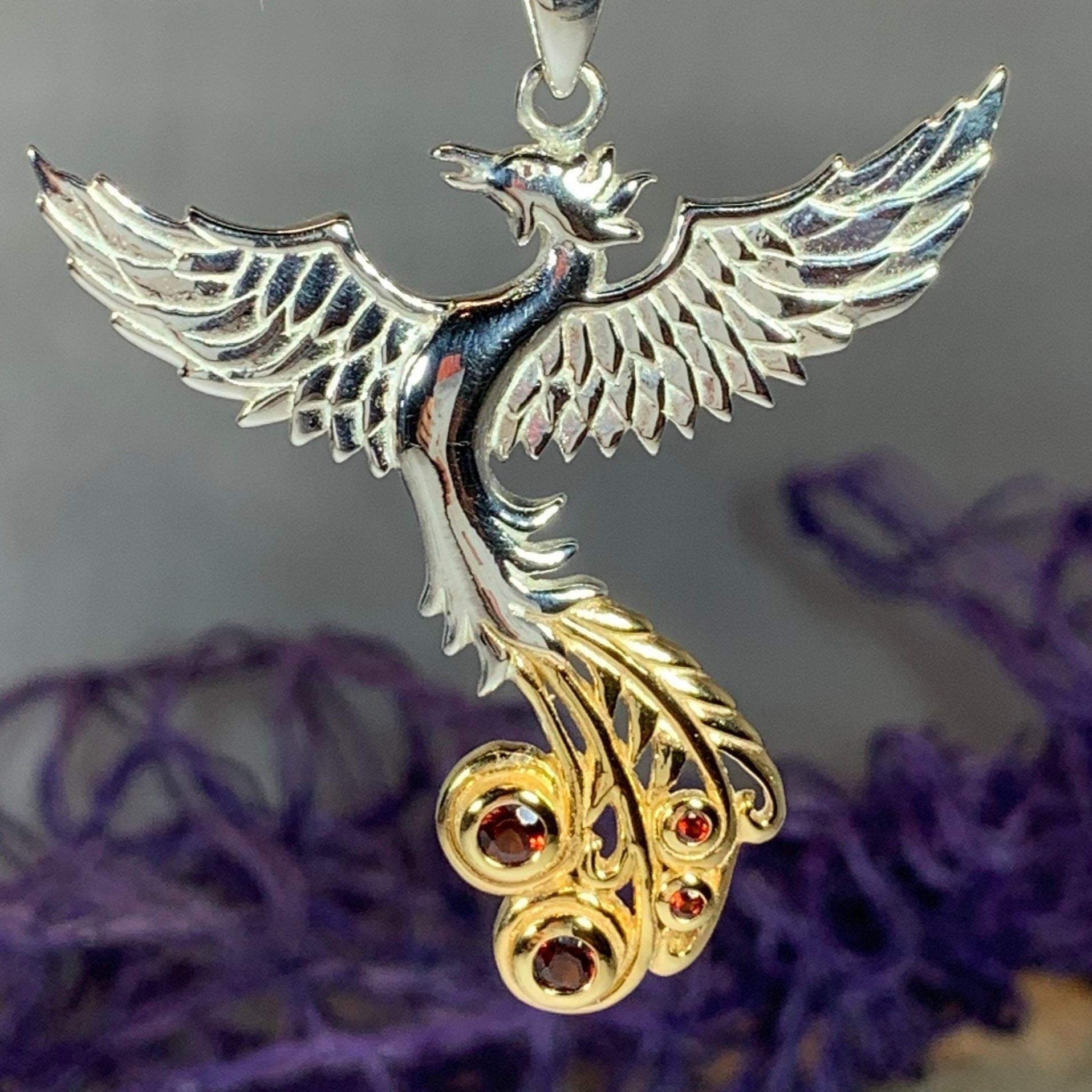 Phoenix Gemstone Necklace in Sterling Silver