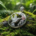 Tropical Hummingbird Necklace in Sterling Silver