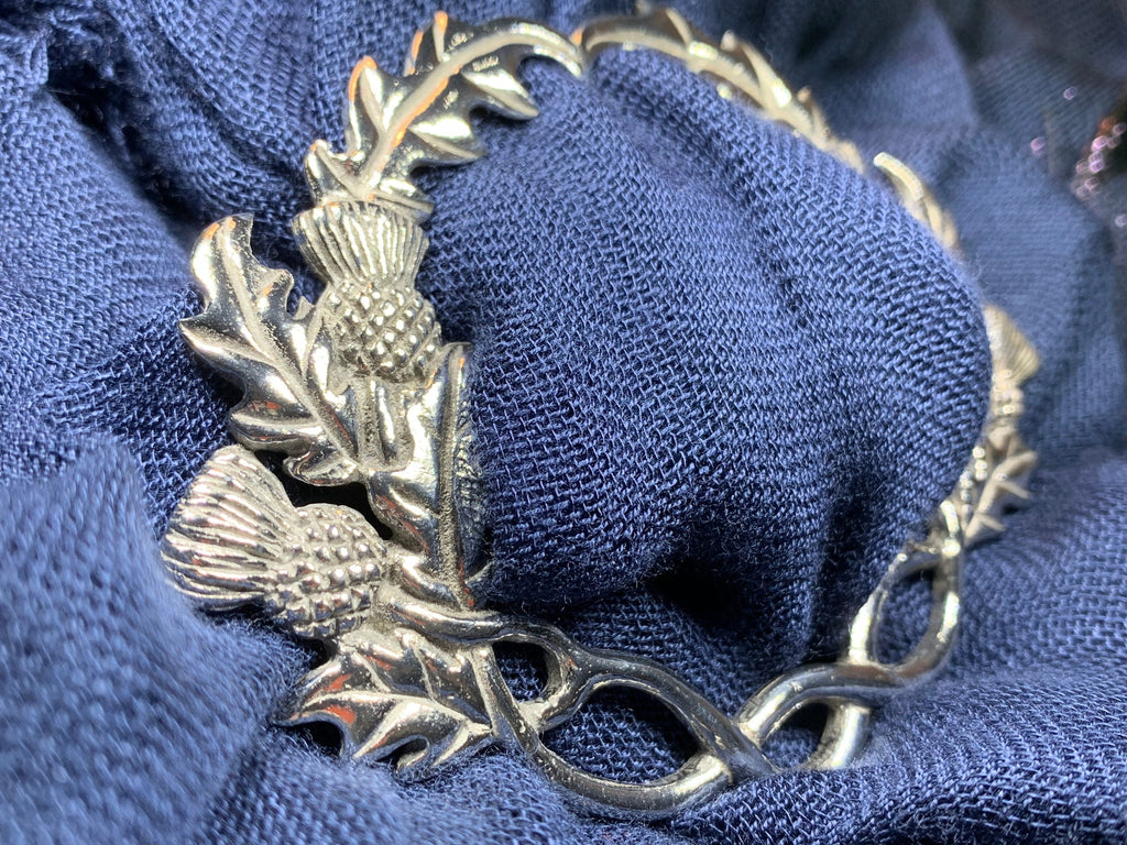Scottish Thistle Pewter Scarf Ring - Handmade in Scotland