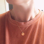Hand Stamped Medium Coin Necklace by Derive Jewelry
