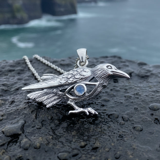Rona Raven Necklace in Sterling Silver
