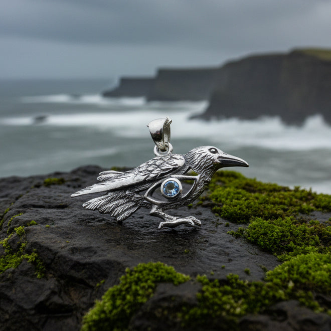 Rona Raven Necklace in Sterling Silver