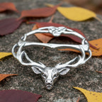 Woodland Stag Pewter Scarf Ring - Handmade in England