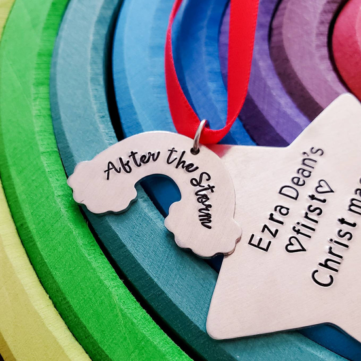 Rainbow Baby's First Christmas Star Ornament