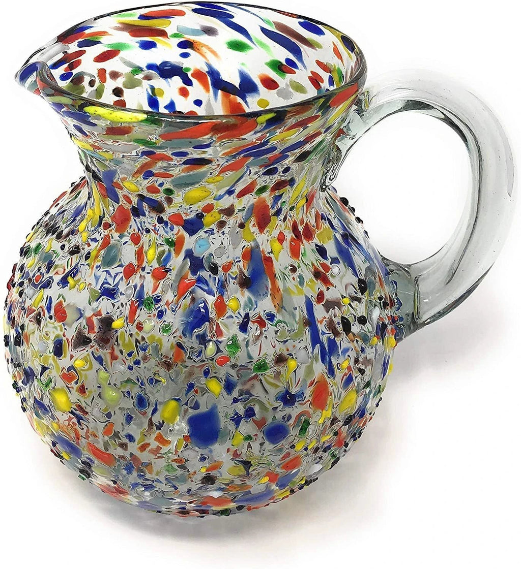 Confetti Rock Design Glass Pitcher - Juice, Margaritas, Water, Lemonade (84 oz) by Dos Sueños
