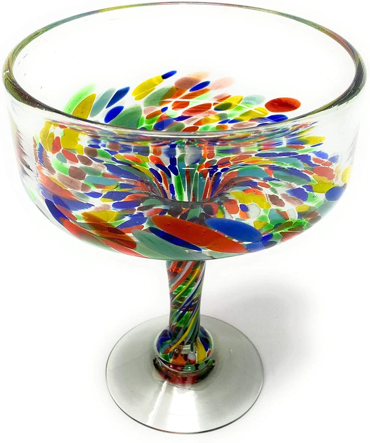 Confetti Carmen Design Margarita Glasses -Set of 4 (16 oz each) by Dos Sueños