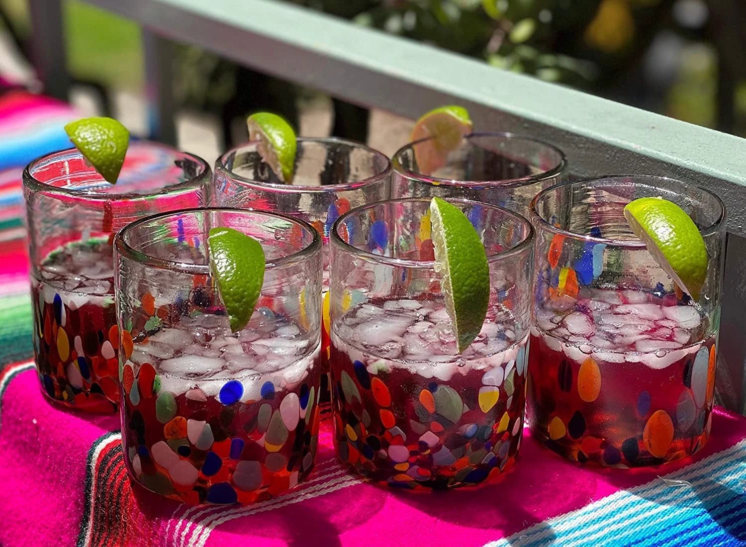 Confetti Carmen Tumbler Glasses - Set of 6 (10 oz each) by Dos Sueños