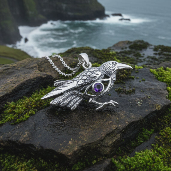 Rona Raven Necklace in Sterling Silver