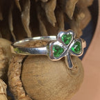 Emerald Isle Irish Shamrock Ring in Sterling Silver