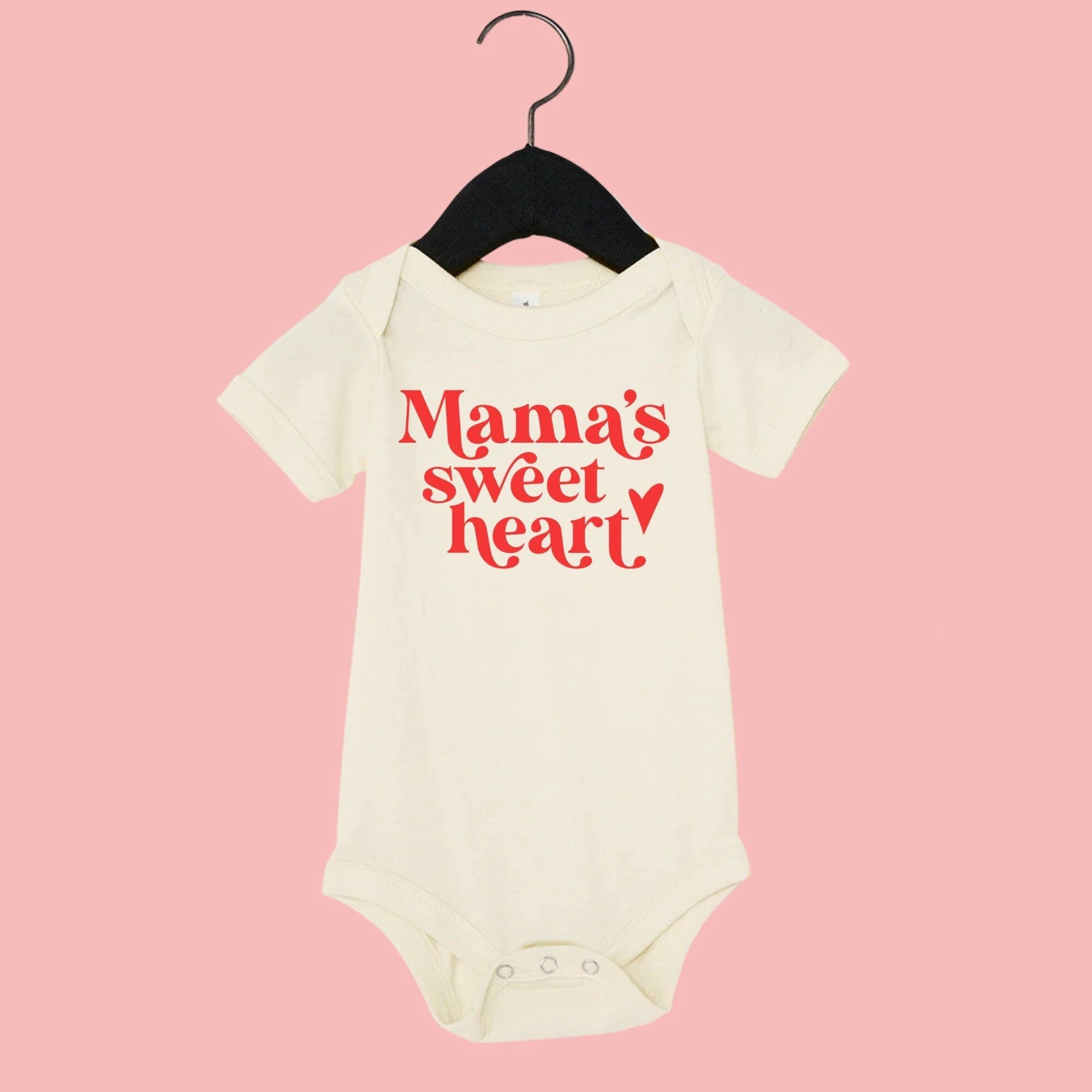 Mama and Mama's Sweet Heart t-shirt and baby bodysuit Set, Valentine's Day collection by Benny and Ray Apparel