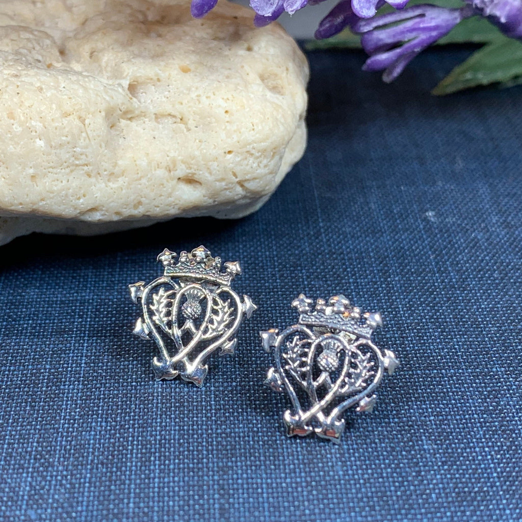 Scottish Luckenbooth Post Earrings in Sterling Silver