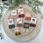 Mini Single Daisy Felt Earrings by honeyloomdesigns
