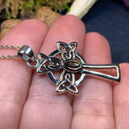 Catherine Celtic Cross Necklace in Sterling Silver