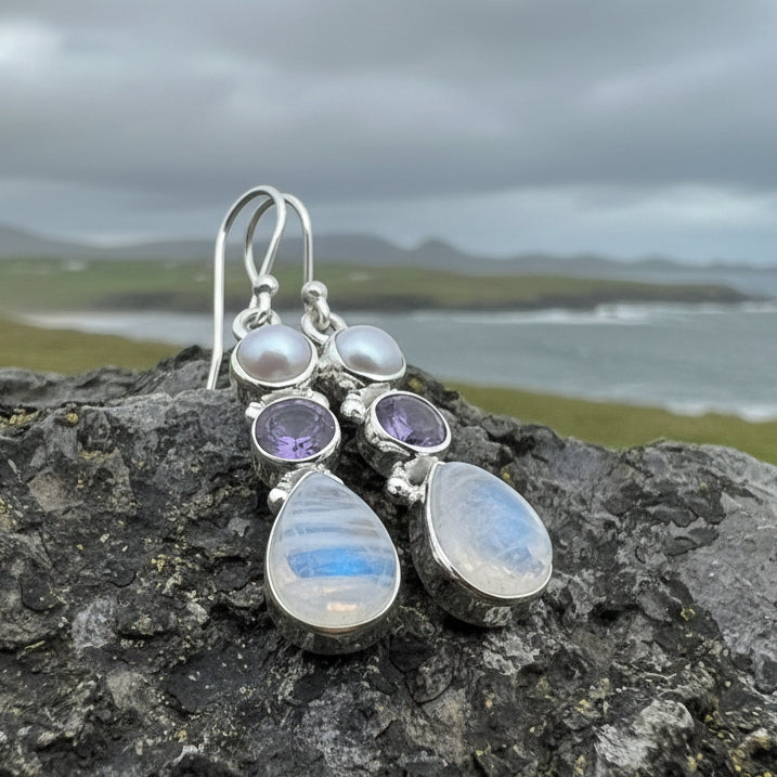 Ava Moonstone Earrings for Women
