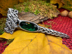 Celtic Dragon Crystal Kilt Pin - Handmade in Scotland