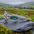 Celtic Dragon Crystal Kilt Pin - Handmade in Scotland