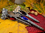Celtic Dragon Crystal Kilt Pin - Handmade in Scotland