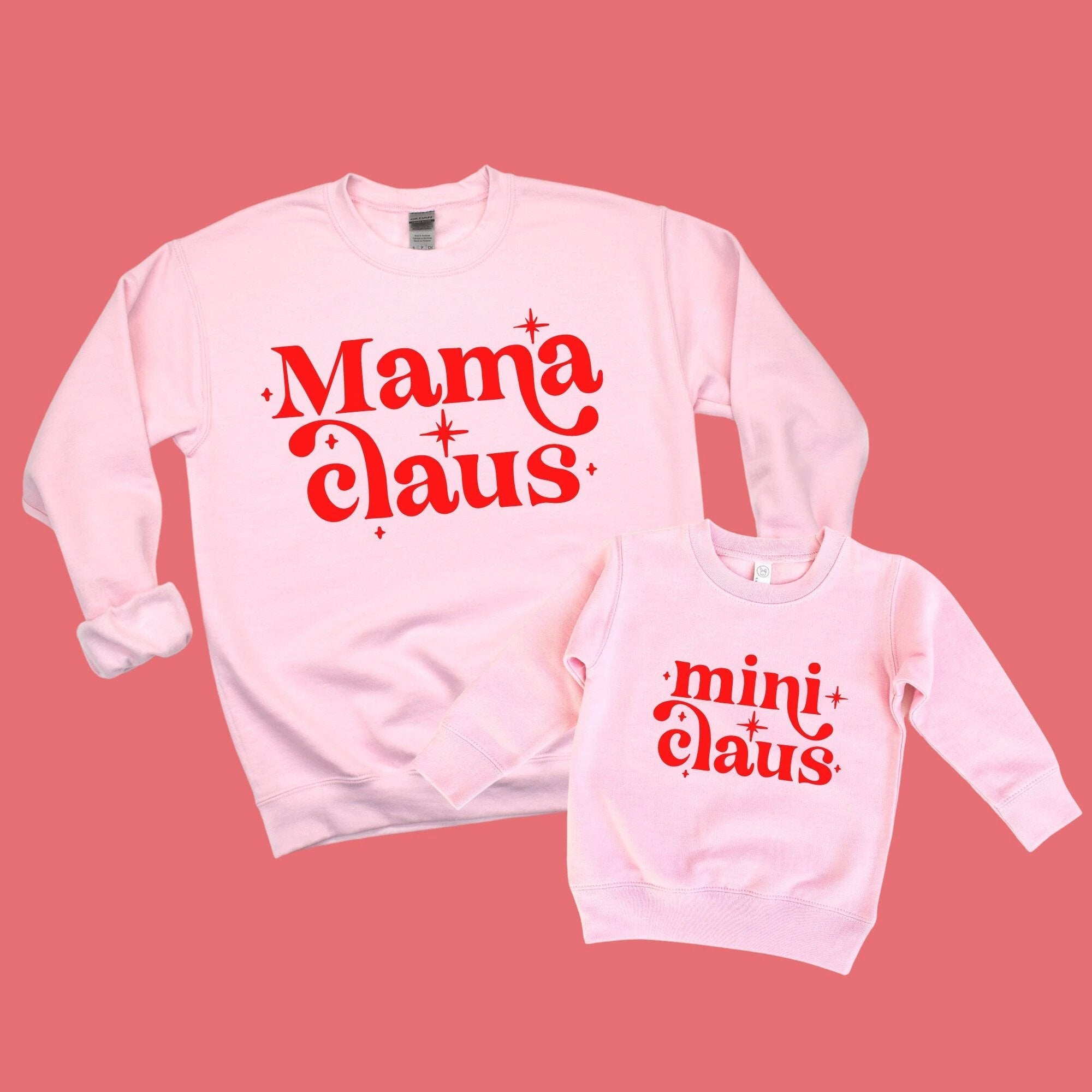 Mama Claus and Mini Claus Christmas Sweatshirt Set by Benny and Ray Apparel