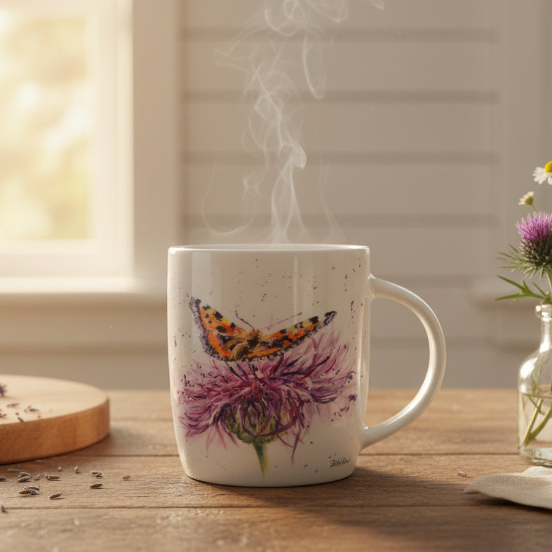 Bree Merryn Scottish Thistle & Butterfly Mug
