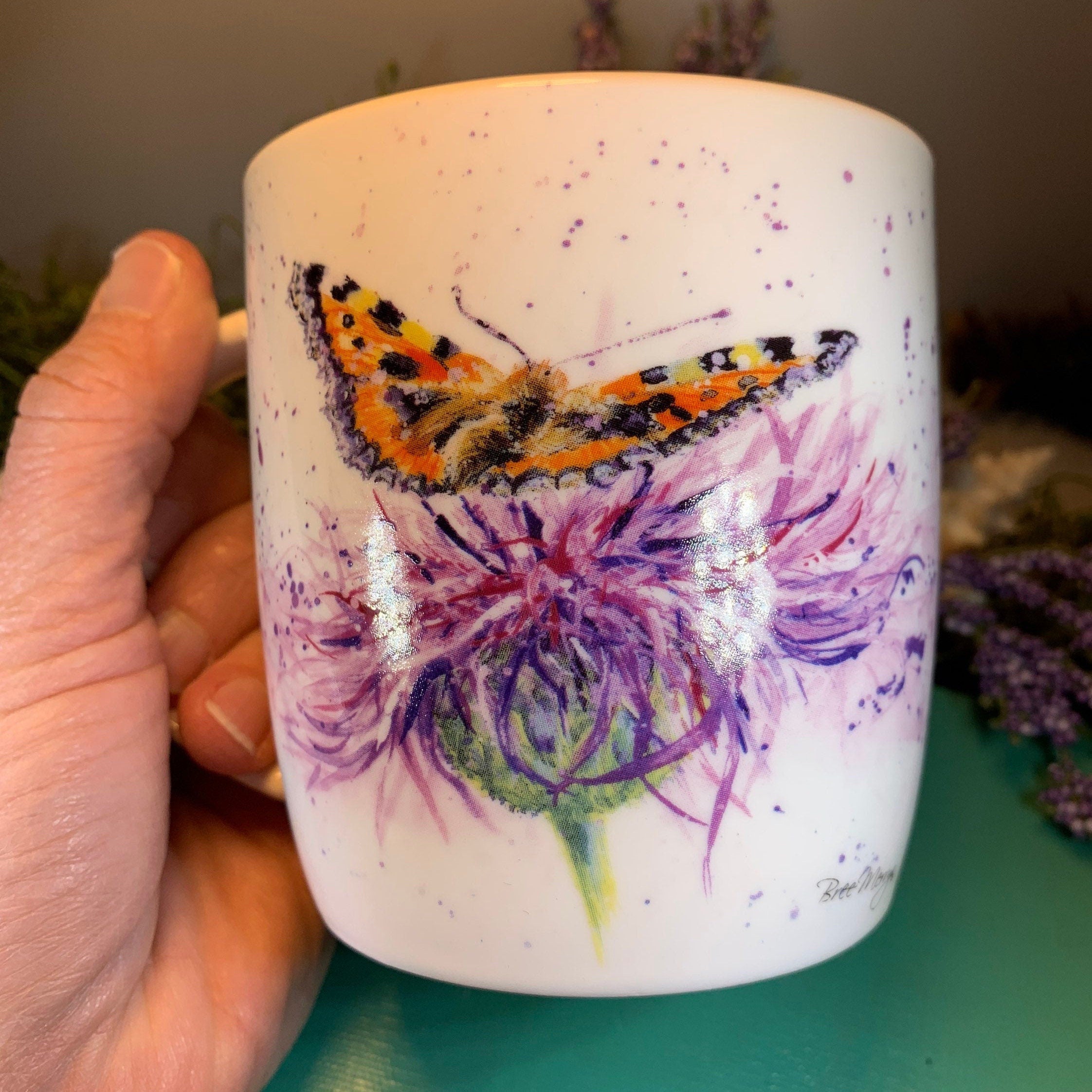 Bree Merryn Scottish Thistle & Butterfly Mug