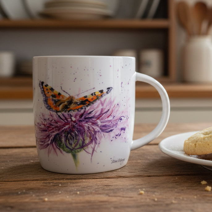 Bree Merryn Scottish Thistle & Butterfly Mug