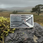 Scottish American Flag Pin in Sterling Silver