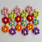 Rainbow Flower Power Earrings by honeyloomdesigns
