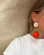Floral Citrus Earrings by honeyloomdesigns