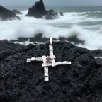 Springtime Irish Saint Brigid's Cross Necklace in Sterling Silver