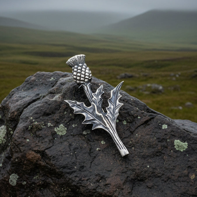 Balmoral Scottish Thistle Kilt Pin - Handmade in Scotland