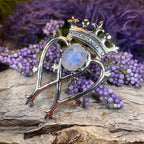Holyrood Moonstone Luckenbooth Brooch in Sterling Silver