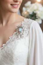 Holyrood Moonstone Luckenbooth Brooch in Sterling Silver
