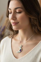 Arlynn Celtic Crescent Moon Necklace in Sterling Silver
