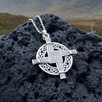Celtic Irish Saint Brigid's Cross Necklace in Sterling Silver