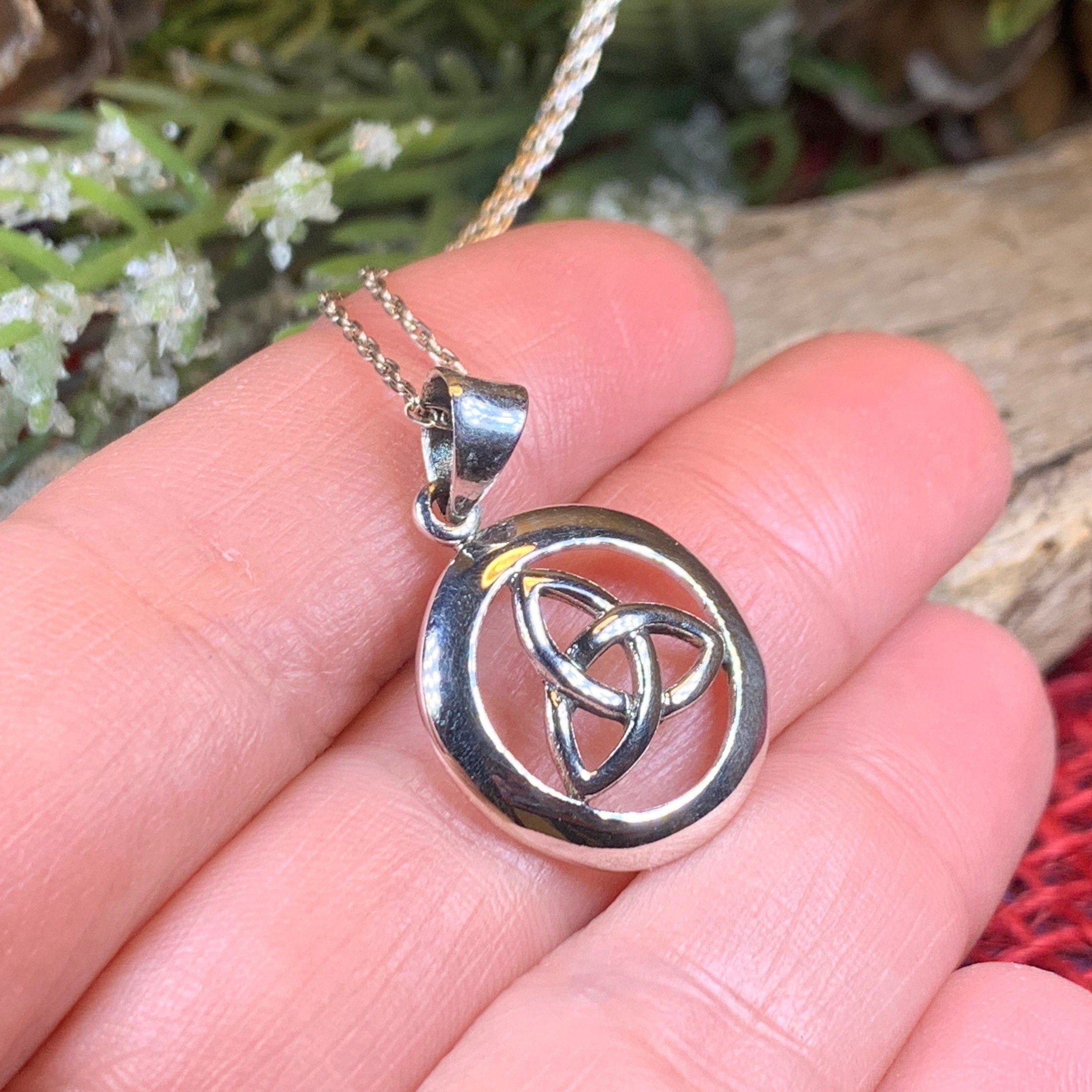 Trinity Knot Celtic Necklace in Sterling Silver