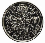 Tartan Thistle Ornament with Lucky Sixpence