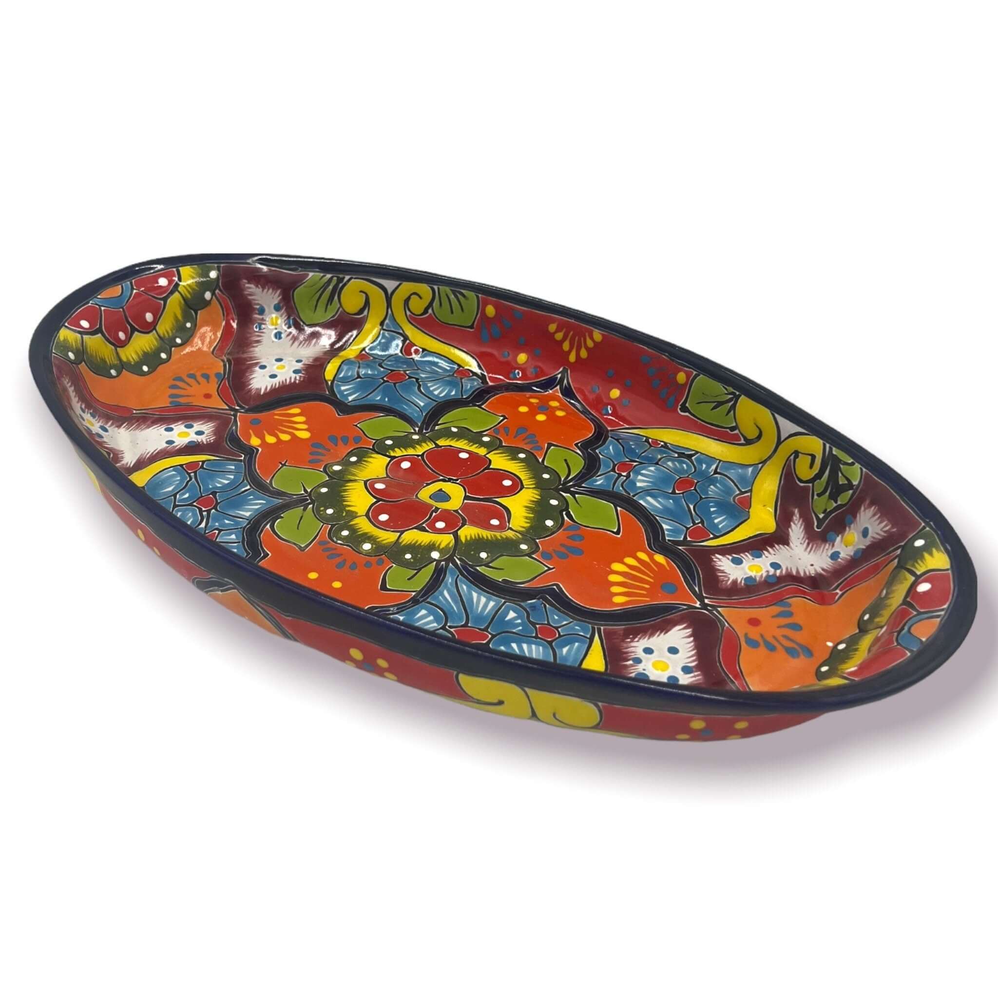 XL Oval Talavera Platter | Hand-Painted Mexican Serving Dish